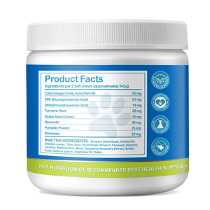 Allergy Relief &amp; Immune Support Chews with Omega-3, Enzymes &amp; Pumpkin for Dogs