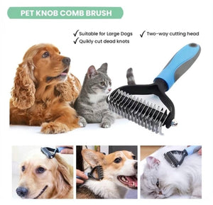 STAINLESS STEEL PET KNOT COMB BRUSH